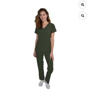 NWT - Olive Green V-Neck Scrub Jogger Pants - Women’s Track Pants & Jumpsuits